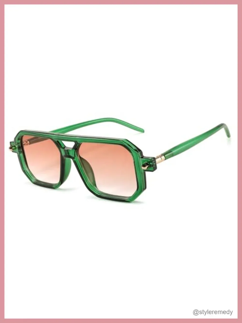 Retro Square 70s Flat Aviator Sunglasses Women Men Vintage Plastic Frame UV400